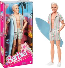 Кукла Кен из фильма Барби с доской для серфинга
