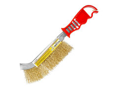 11-0-000 Щетка проволочная латунированная, пластмассовая рукоятка, толщина проволоки 0,3 мм, 240мм (РемоКолор)