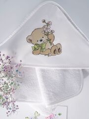 Набор полотенец для новорожденных 120х120 Claire Batiste Atelier Honey Girl с капюшоном