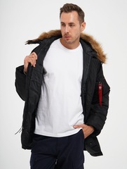 Парка Alpha Industries N-3B Logo Oxford Parka Black (Черная)