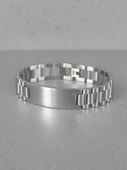 Браслет из нержавеющей стали с пластиной, подходит для гравировки