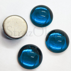 Кабошоны из стекла Bermuda Blue яркие синие, Полусфера на StrazOK.ru