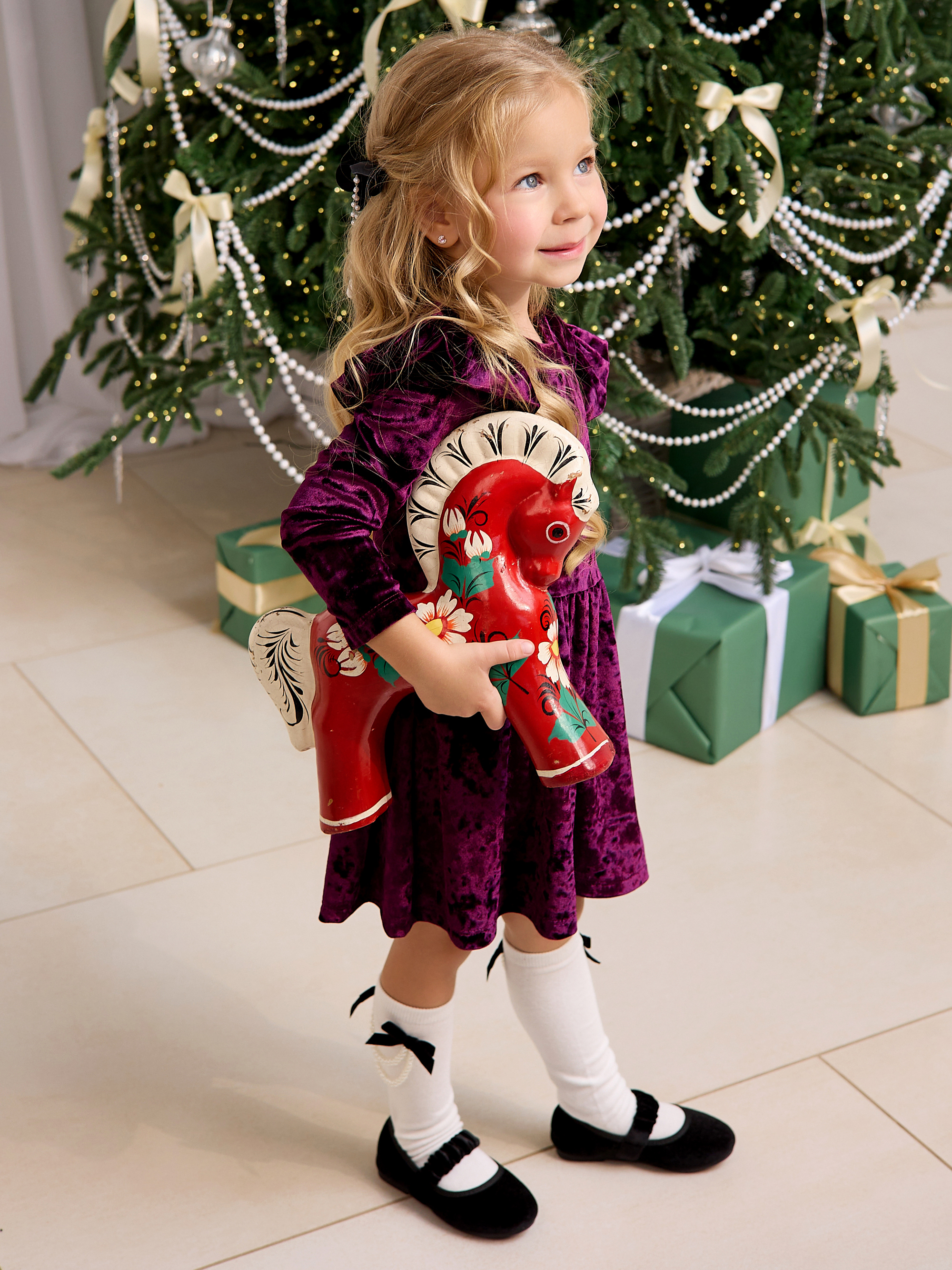 Платье Фея бархат слива