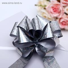 Бант-шар Голография, Серебряный / 15см*4,5см,1 шт.