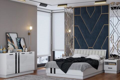 Спальня Магнолия белый глянец