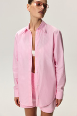 Рубашка из хлопка в полоску KOS Розовый