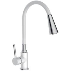 Смеситель для кухни, Frap, гибк излив, с картриджем, бел, F4044-8