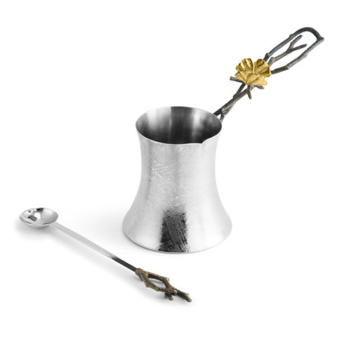 Набор турка для кофе и ложка 15см Michael Aram Бабочки гинкго