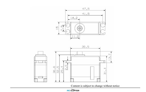 Сервопривод KST FZ589 (6.0-8.0кг/0.10-0.12сек, 40г)