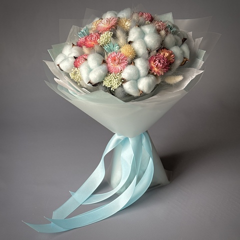 «Акварель» - букет из стабилизированных цветов и сухоцветов