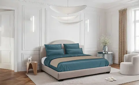 Постельное белье 2 спальное евро Mollen темно-бирюзовое