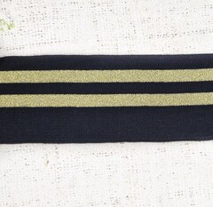 Подвязы трикотажные, ш. 7 см, L 130 см, чёрный с золотом