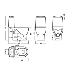 Унитаз-компакт SANITA LUXE Best Basic Белый S1