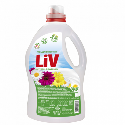 LIV - жидкий стиральный гель (universal) 3л.