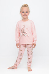 пижама  для девочки  К 1567/светлый лосось,тигрята