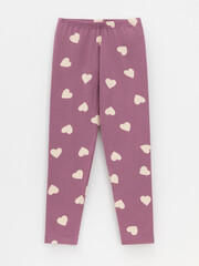 брюки  для девочки  КР 4074/темная орхидея,сердечки к591