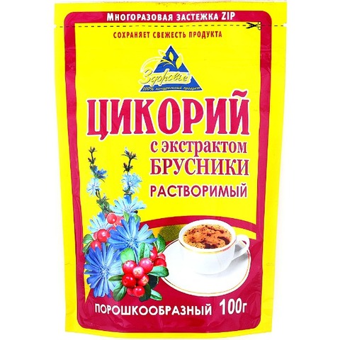 Цикорий ЗДОРОВЬЕ порошок с брусникой 100г