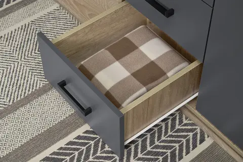 Шкаф 2-х створчатый Вегас ШК-03 дуб каньон / графит