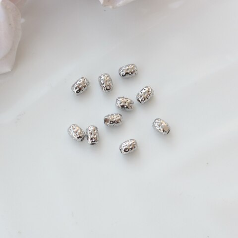 Бусина разделитель (спейсер) фриформ, 5*4 мм, родий, 10 штук, Р036