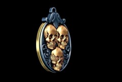 Силиконовый молд Подвеска с черепами