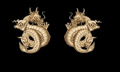 Два силиконовых молда Китайский дракон левый и правый . Набор № 0308