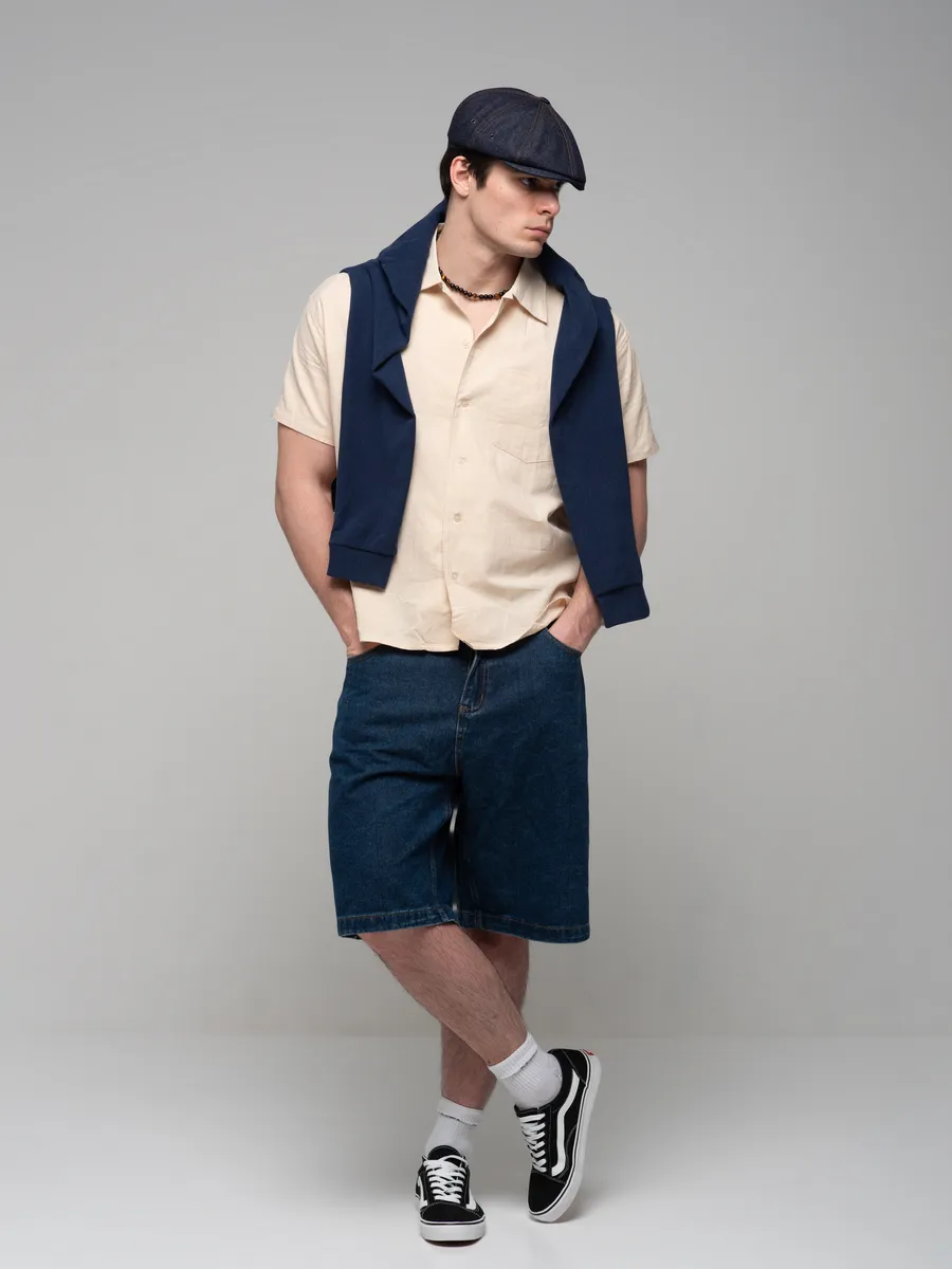 Кепка восьмиклинка джинсовая осенняя