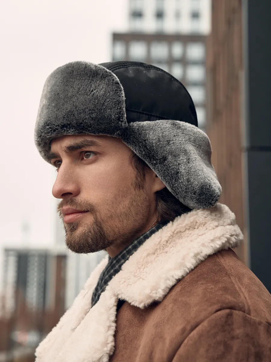 Шапка ушанка меховая мужская