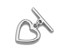 Тогл для украшений "Сердце" 18мм, сталь