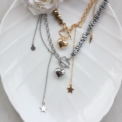 Набор для создания колье с гематитом (в золотом цвете) НАБ019