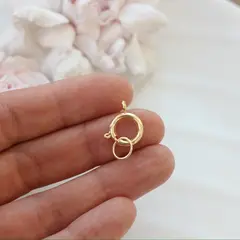 Замочек карабин круглый, 12 мм, позолота. З057