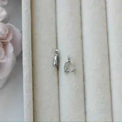 Бейл, держатель для кулона, 6,5*10 мм, родий, Б035