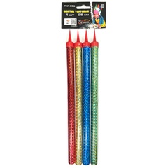 Свеча-Фонтан для торта Цветное Пламя 25см 60сек 4шт