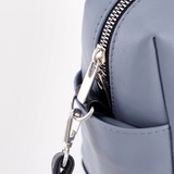 Сумка Саломея 1105 гладкий серо-голубой + черный