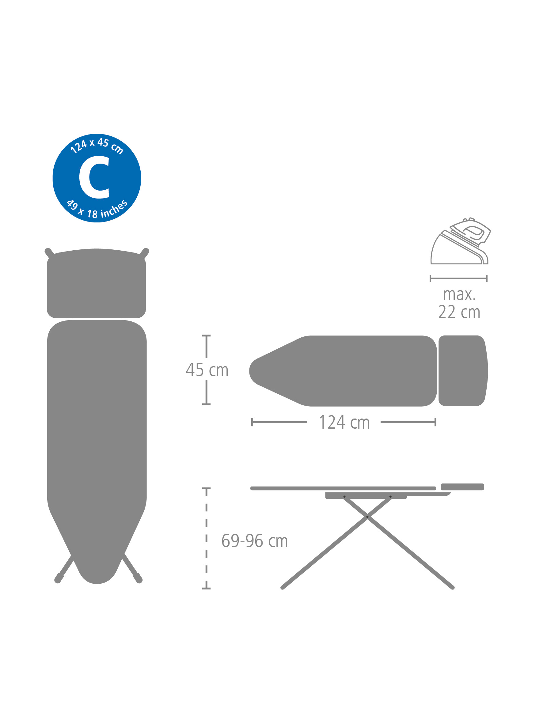 Гладильная доска 124х45 см (С), Сиреневая симфония, арт. 246081 - фото 6