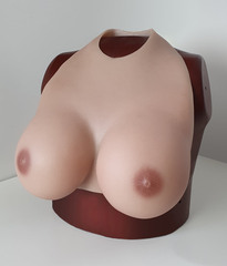 Облегченная силиконовая накладная грудь, Размер D (4Й) с застежками на шее