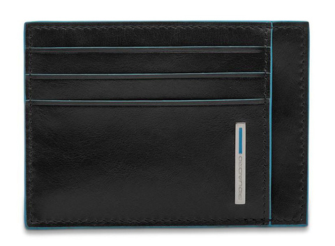 Чехол для кредитных карт Piquadro Blue Square, чёрный, кожа натуральная (PP2762B2R/N)