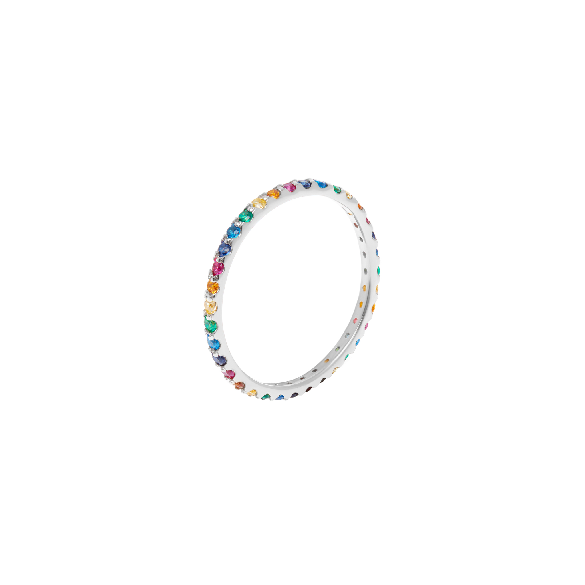 VIVA LA VIKA Кольцо Pave Tiny Ring – Silver Rainbow