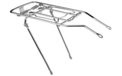 Багажник стальной задний с клипсой, на велосипед 12", цвет серебр,  в индивидуальной упаковке