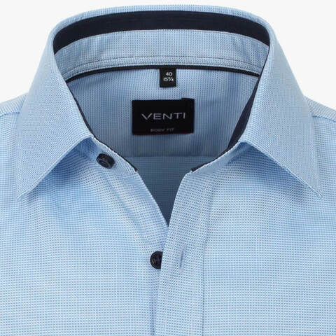 Рубашка Venti Body Fit 103413700-350 из фактурной ткани цвет Тюркиз