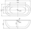 BelBagno BB13-1700 Отдельностоящая, овальная акриловая ванна  1700x800x580