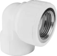 Угольник PP-R комбинированный белый ВР Дн 20х3/4" VALFEX 10125120