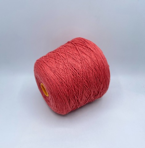 Бобинная пряжа (пр.Италия), art-Loose , 380м/100гр, 70%Хлопок 20%Полиамид 10%Кашемир , цвет-Коралл,арт.33409