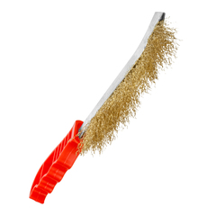11-0-000 Щетка проволочная латунированная, пластмассовая рукоятка, толщина проволоки 0,3 мм, 240мм (РемоКолор)