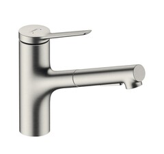 Hansgrohe Zesis M33 74803800 Смеситель для кухни с вытяжным изливом (нержавеющая сталь шлифованная) фото