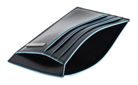 Чехол для кредитных карт Piquadro Blue Square, чёрный, кожа натуральная (PP2762B2R/N)