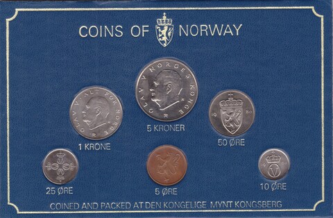 Набор монет Норвегии в футляре