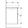 Шкафчик для раковины Geberit Smyle Square, с двумя выдвижными ящиками: B=118.4см, H=61.7см, T=47см, Белый / Высокоглянцевое покрытие