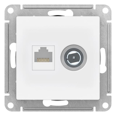Розетка двойная комп+TV, RJ45+TV, кат.5е. Цвет Лотос. Schneider Electric AtlasDesign. ATN001389