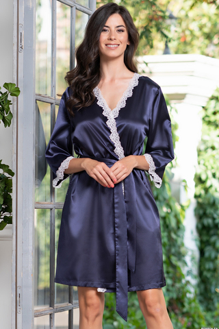 Халат Julia 8733 синий Mia-Mella