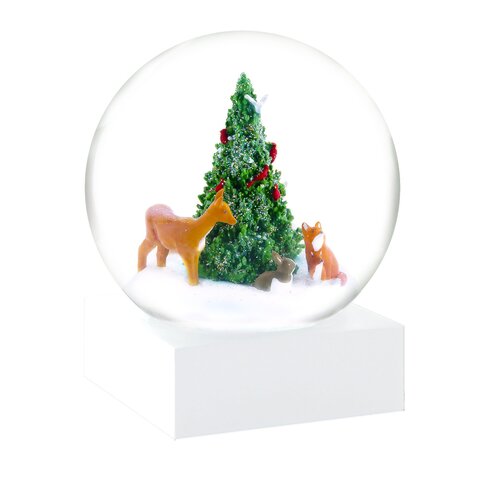 Коллекционный стеклянный снежный шар Лесные друзья